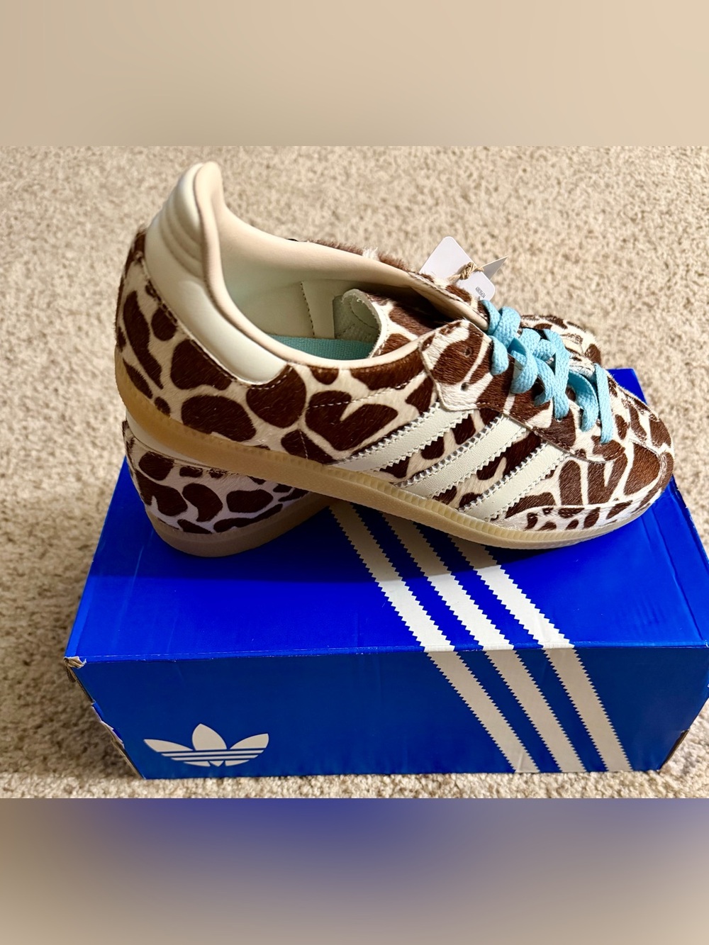 Giraffe print adidas Samba OG KI6669 - real cow fur, NWT, NIB - Multiple Sizes